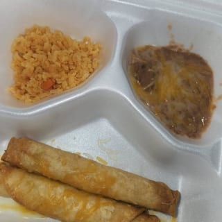 #2 Shredded Beef Rolled Tacos Kids Meal