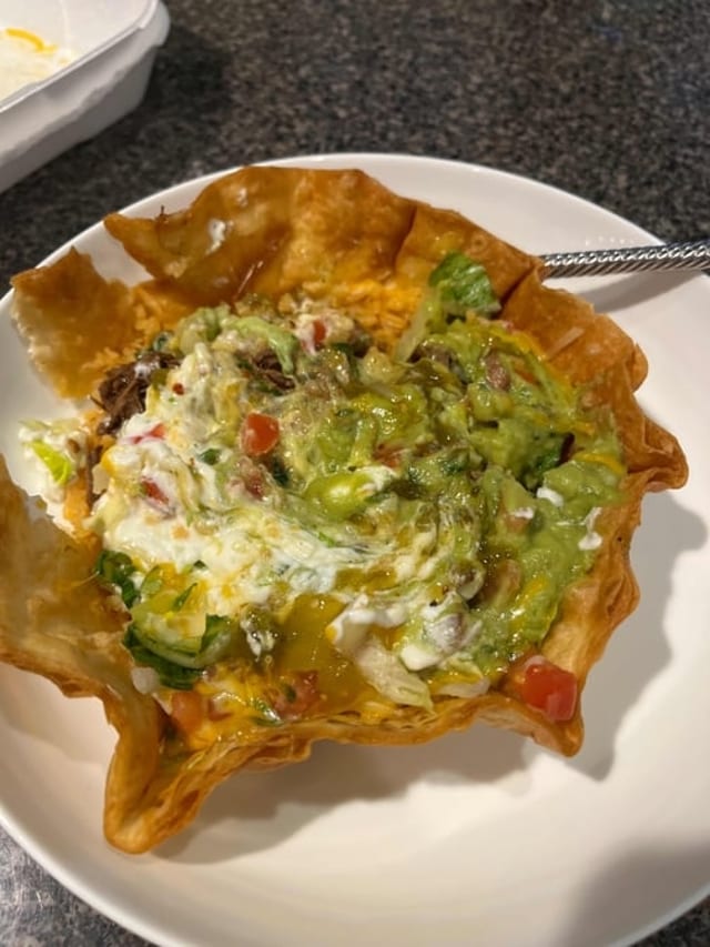 Shredded Beef Taco Salad.