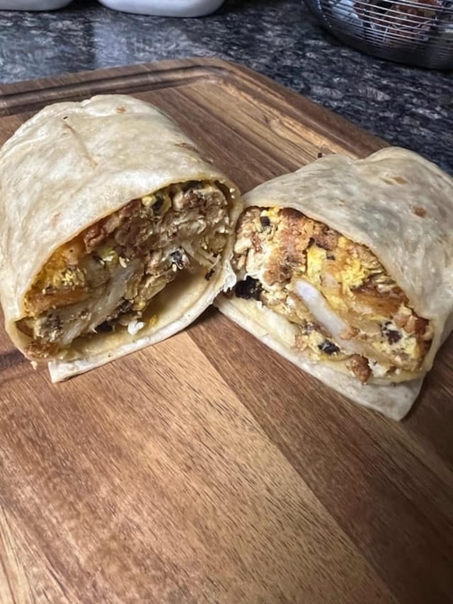 Chorizo Egg & Cheese Breakfast Burrito.