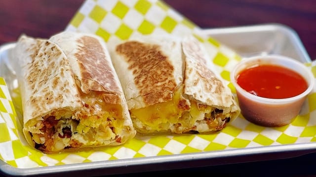 Bacon Egg & Cheese Breakfast Burrito.