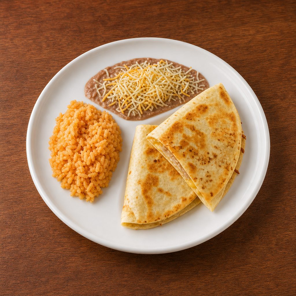 #3 Cheese Quesadilla Kids Meal.