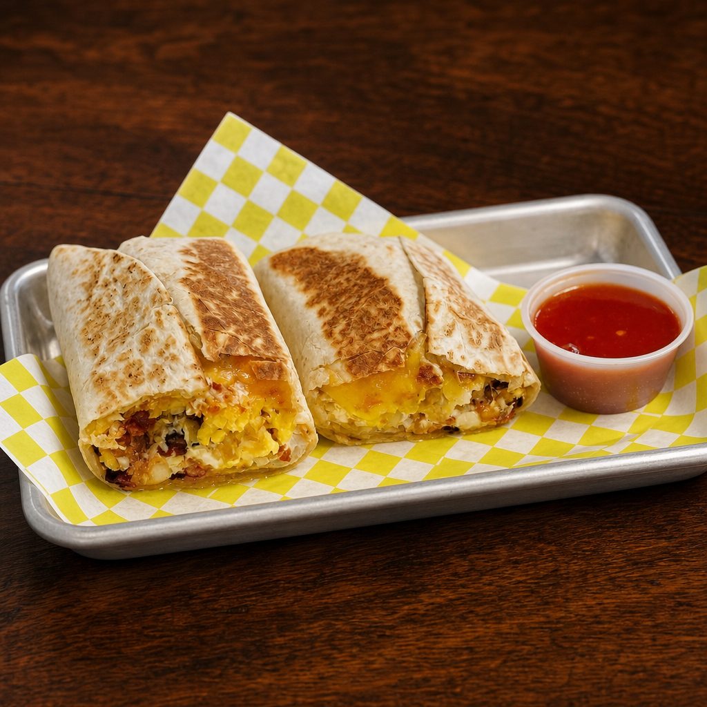 Bacon Egg & Cheese Breakfast Burrito.