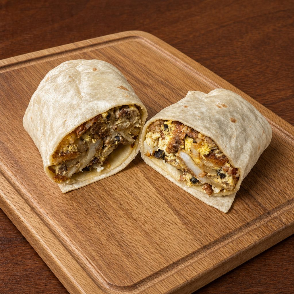 Chorizo Egg & Cheese Breakfast Burrito.