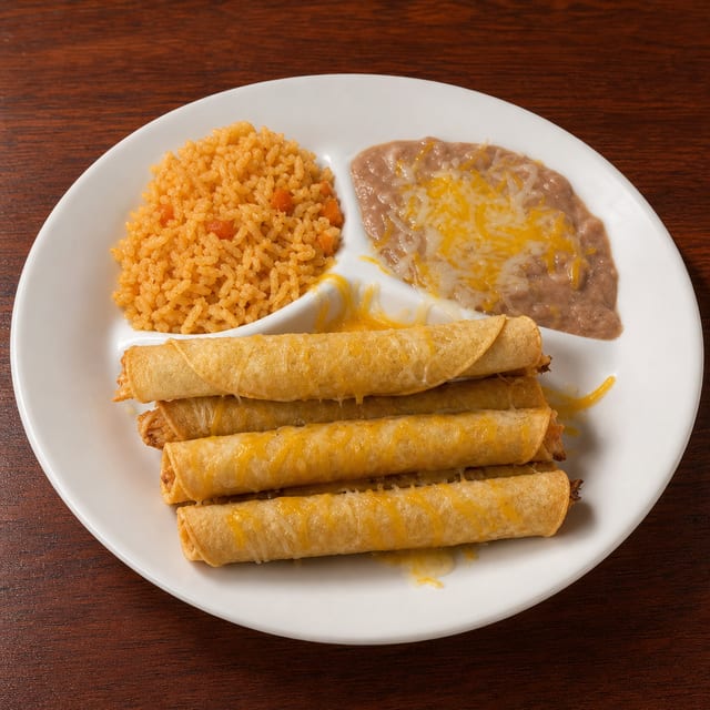 #7 Five Rolled Tacos.